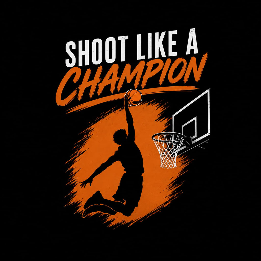 "SHOOT LIKE A CHAMPION" Basketball Slam Dunk Oversized Graphic T-Shirt – Sportswear Street Tee