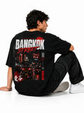 "BANGKOK STREET" Chinatown Neon Oversized Graphic T-Shirt – Urban Asian Streetwear Tee