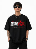 "BEYOND MODE" Typography Oversized Graphic T-Shirt – Edgy Techwear Street Tee