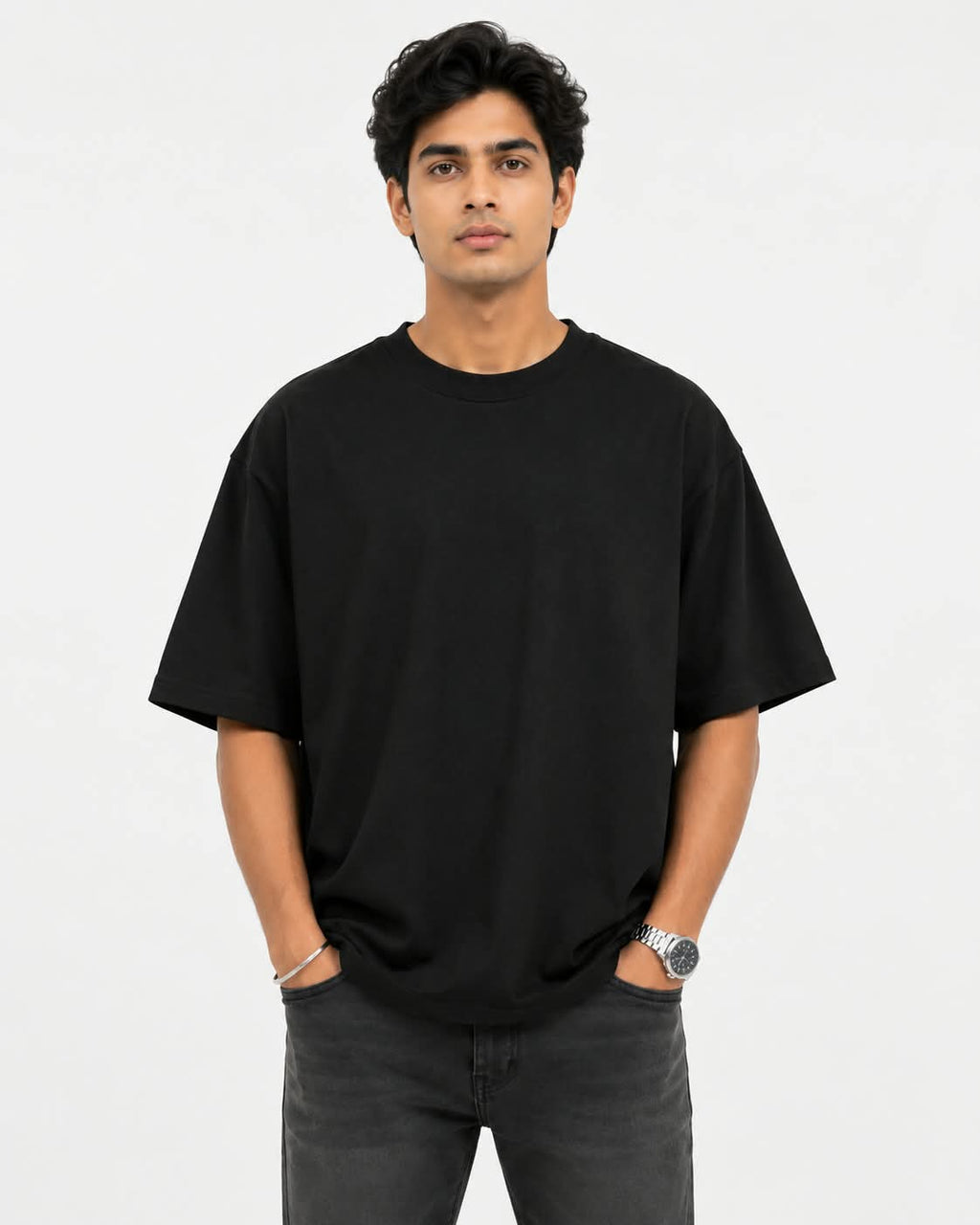 "CORE ESSENTIAL" Classic Plain Oversized T-Shirt – Minimalist Heavyweight Streetwear Tee