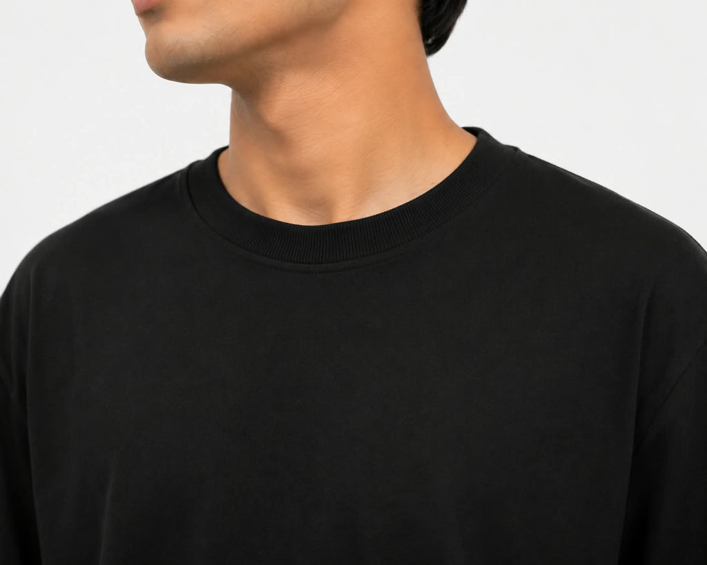 "CORE ESSENTIAL" Classic Plain Oversized T-Shirt – Minimalist Heavyweight Streetwear Tee