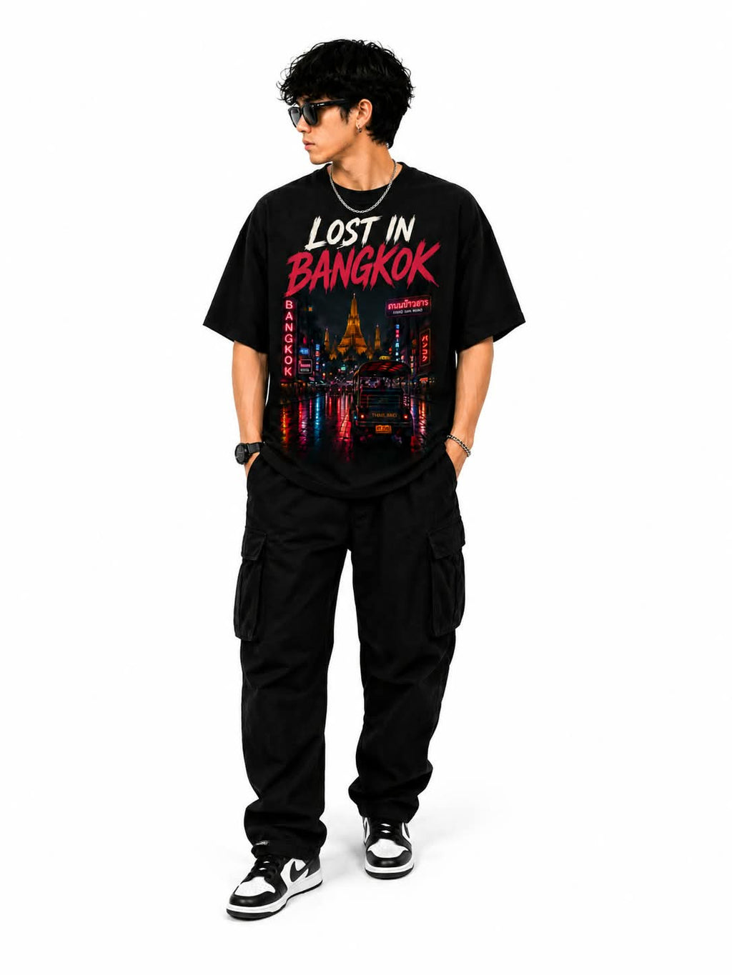 "Lost in Bangkok" Oversized Graphic T-Shirt – Streetwear Heavyweight Tee