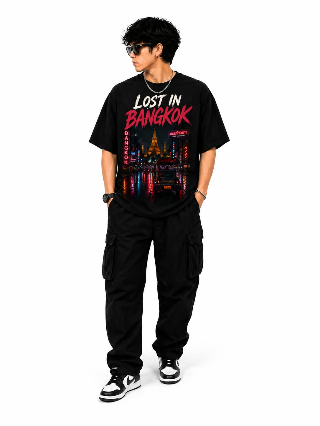 "Lost in Bangkok" Oversized Graphic T-Shirt – Streetwear Heavyweight Tee