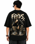 "FOCUS X" Street Chimpanzee Oversized Graphic T-Shirt – Urban Hip-Hop Streetwear Tee