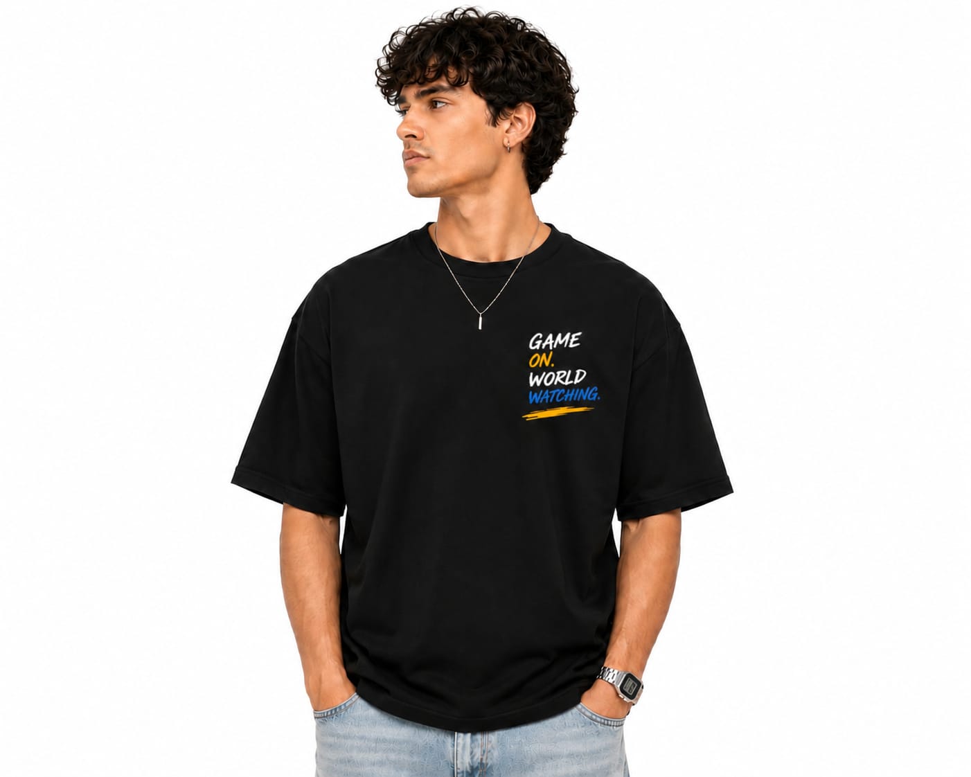 "The World Is Ours" Football Oversized Graphic T-Shirt – Soccer Streetwear Tee